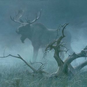 Robert Bateman - Moose In Moonlight