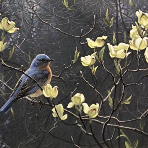 Robert Bateman-Bluebird and Blossoms