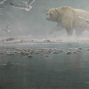 Robert Bateman-above the rapids gulls and grizzly