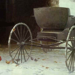 Robert Bateman-old buggy and winter birds