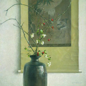 Robert Bateman-still life with chinese scroll