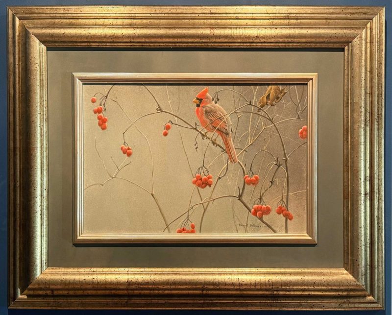 High Bush Cranberries Cardinal - Original Painting