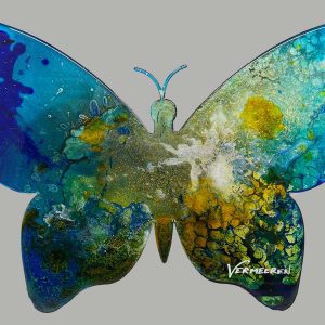 Jeff Vermeeren - Medium Butterfly - Blue and Yellow
